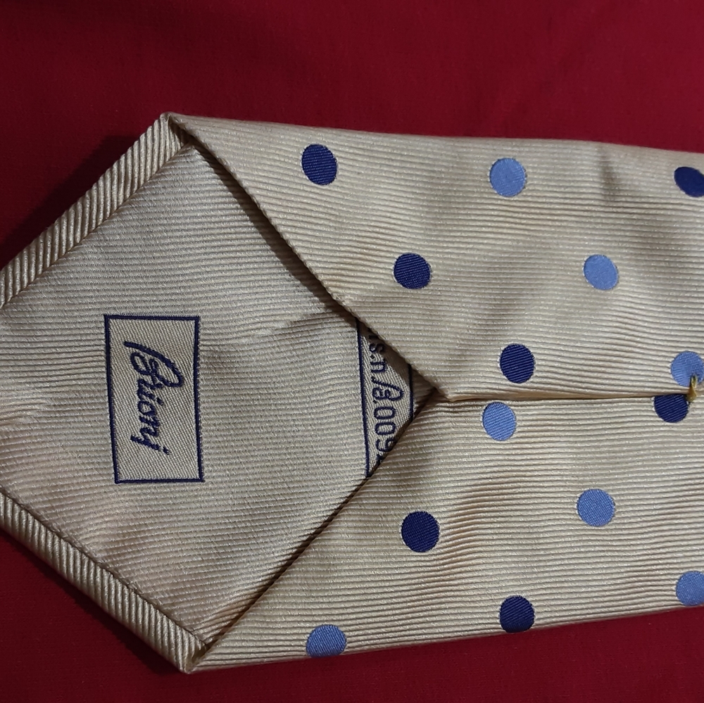 Brioni gold silk pattern tie NWT - Picture 6 of 9